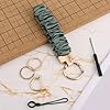 Tinoaly Schlüsselarmband, Elastisches Armband mit D-Ring Schlüsselanhänger Niedlicher Schlüsselbund Geeignet für Damen und Herren Autoschlüssel Geldbörse Karten (Army Grün) #2