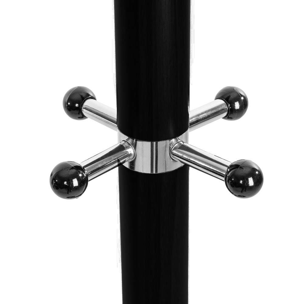 BAKAJI Attaccapanni Appendiabiti di Design a Piantana da Terra in Metallo con 16 Ganci Appendi Abiti Base in Marmo Dimensione 38 x 38 x 180 cm (Nero)