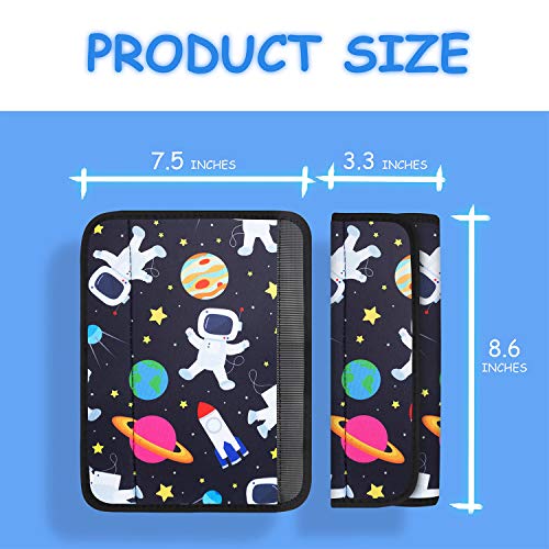Image of YR Seat Belt Cover for Kids, Soft Comfort Seat Belt Cushion for Children, Cute Cartoon Pattern Car Seat Belt Pads Cover for Girls and Boys, 1 Pack, Spaceman