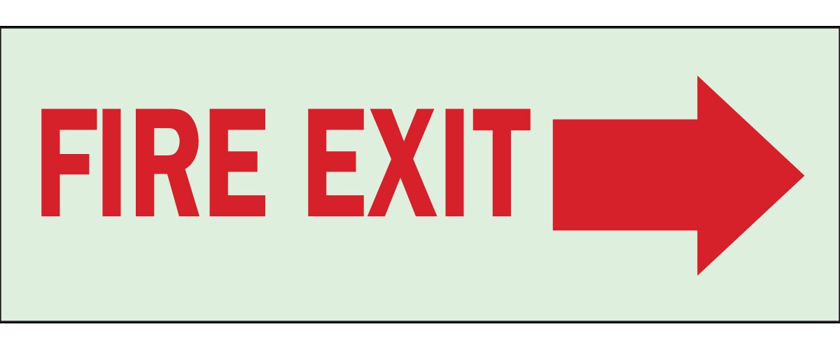Panneau phosphorescent Fire Exit Brady en plastique visible dans le noir - 2