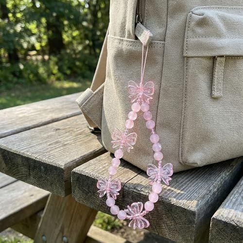 KGCGJVB Pink Phone Charm Bow Charms Strap Wrist Chain Lanyard String for Phone Case Universal Accessories Cute Fruit Charm Strap for Women Handheld - 5