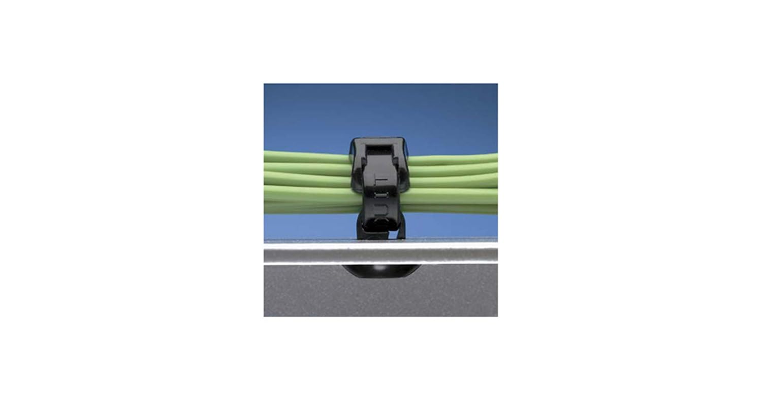 Panduit PBMS-H25-C14 Push Button Cable Tie Mount, .25-Inch Hole, Gray (100-Pack)
