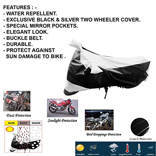 Image of Kandid Silver & Black Water Resistant Bike Cover for Honda Cb Unicorn 160