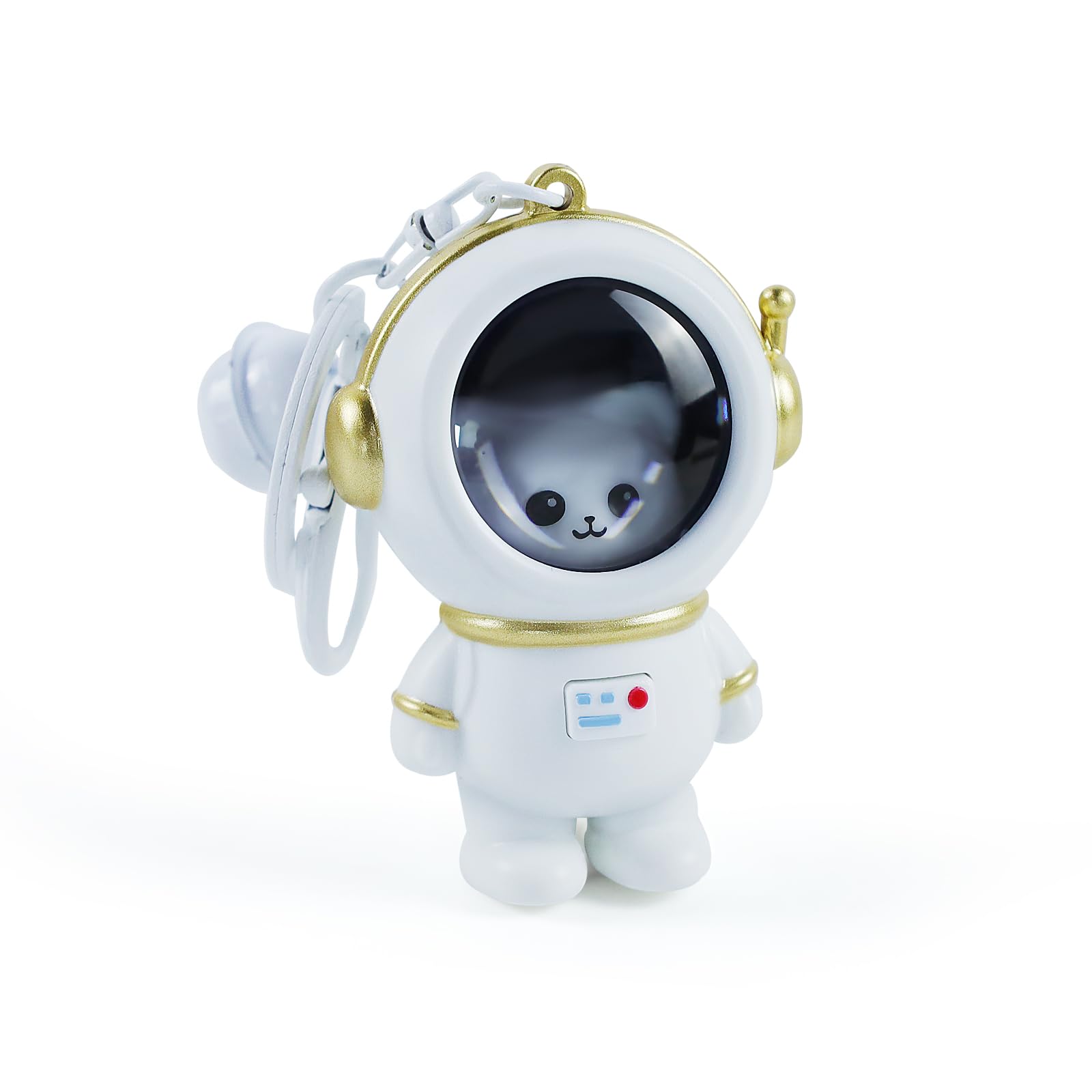 Cute Astronaut Keychain with Sunset Light, Kawaii Cool Key Chain Holder Fun Space Charms Keychains for Backpacks