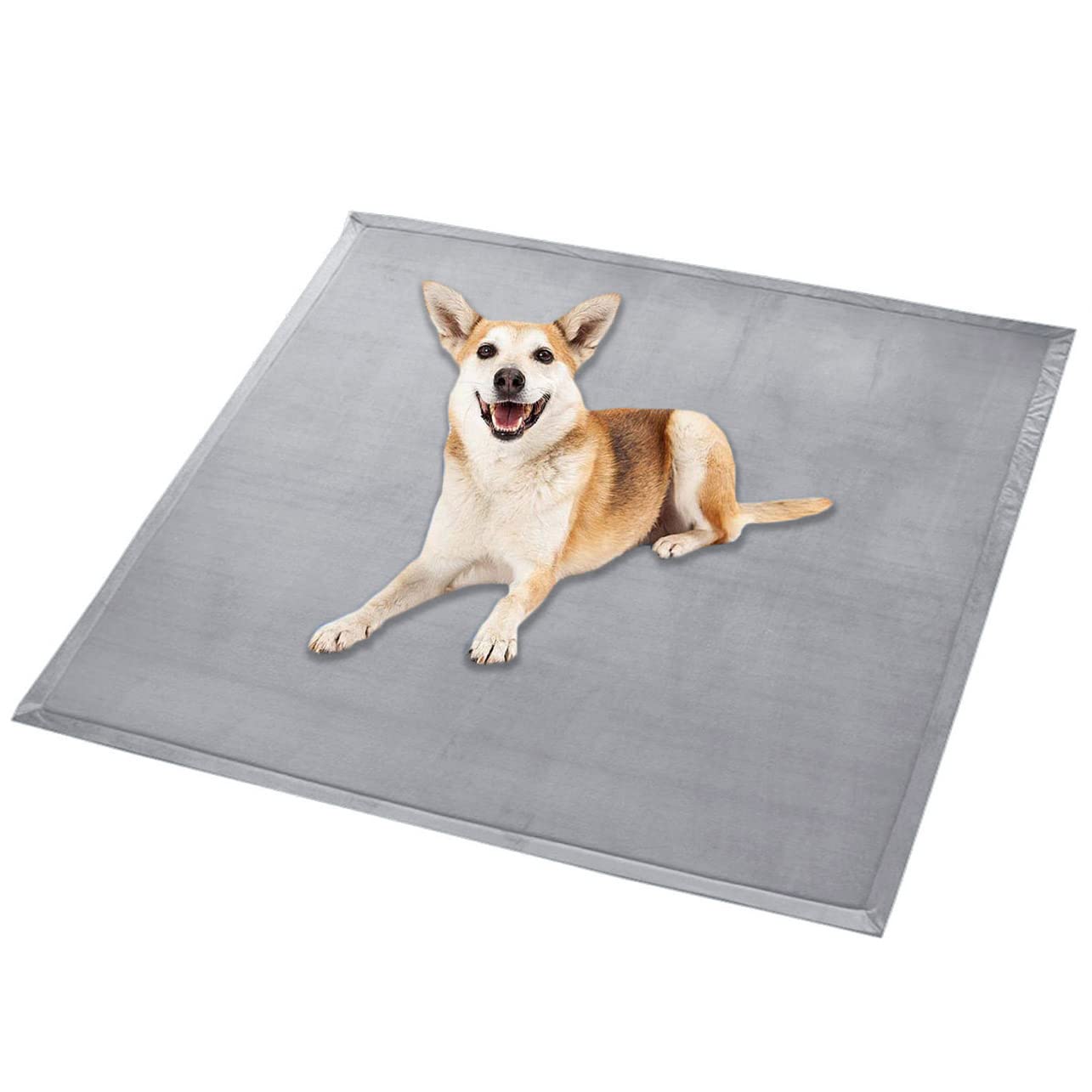 Waigg Kii Large Dog Bed Mat Soft Coral Velvet Large Pet Mat,Calming Cat Sleeping Mat Non-Slip Dog Mattress for Small Medium Large Dogs Cats (150x150cm,Grey)