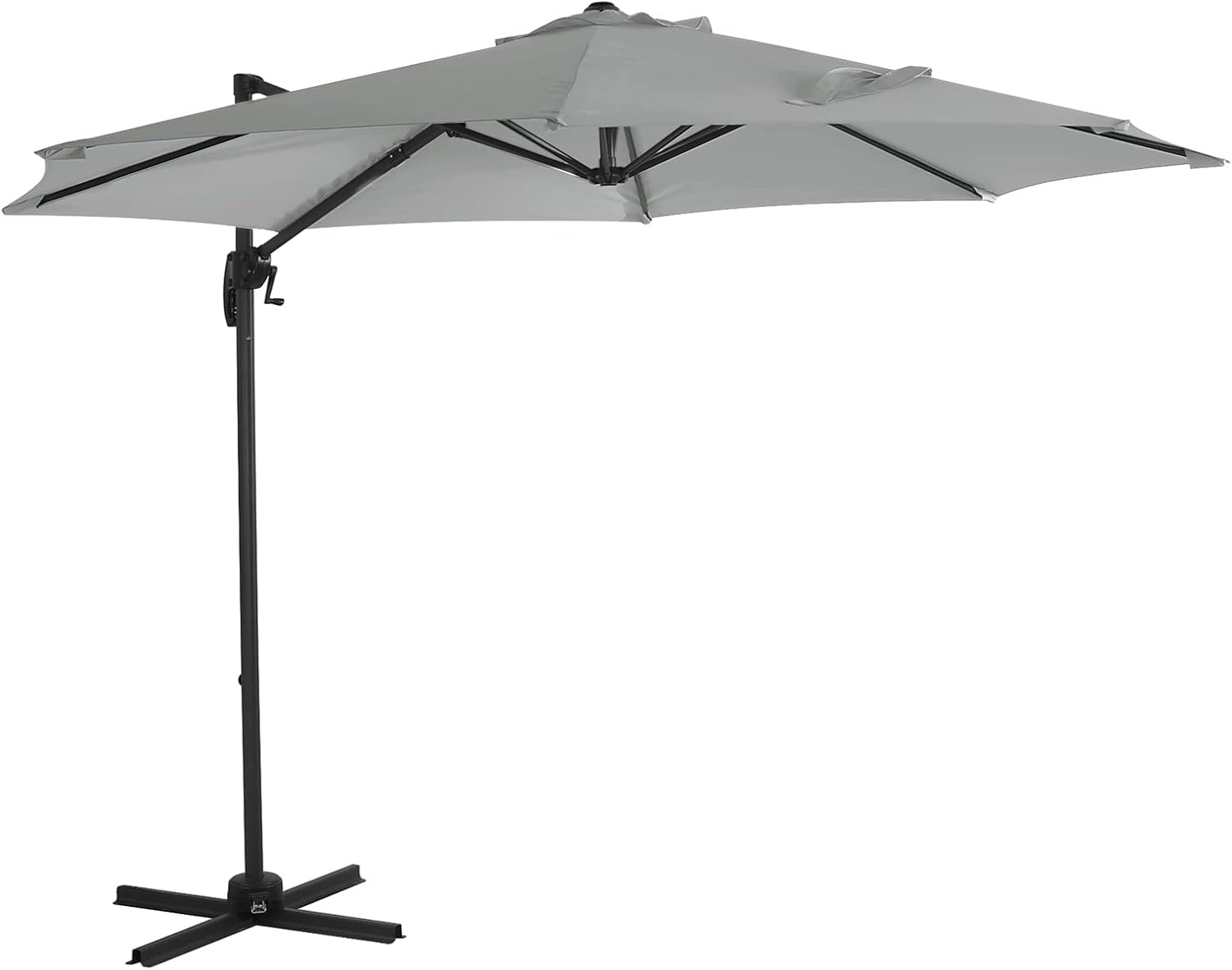 (-43%) SVITA AREA Sonnenschirm Ampelschirm UV50+ Garten Terrasse Outdoor 360° Schirm Aluminium drehbar kippbar Gartenschirm Gartenmöbel Hellgrau