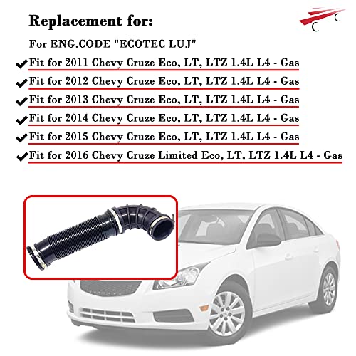 OKAY MOTOR 696-028 Engine Air Intake Hose for 2011-2016 Chevrolet Chevy Cruze Limited Eco LT LTZ 13265784 - Thumbnail 3