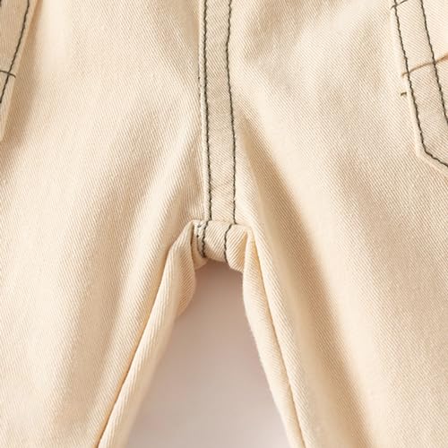 Moonker Toddler Boys Cotton Cargo Shorts Elastic Waist Solid Color Soft Lightweight Sport Pants Active Loose 5t3