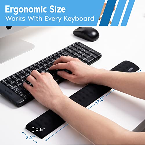 I-Rocks Memory Foam Keyboard Wrist Rest - Pain-Reducing Wrist Rest For Computer Keyboard - Non-Slip Rubber Base Wrist Rest - Cooling Keyboard Pad For Long Hours Of Work, Studying, Gaming #TOP5