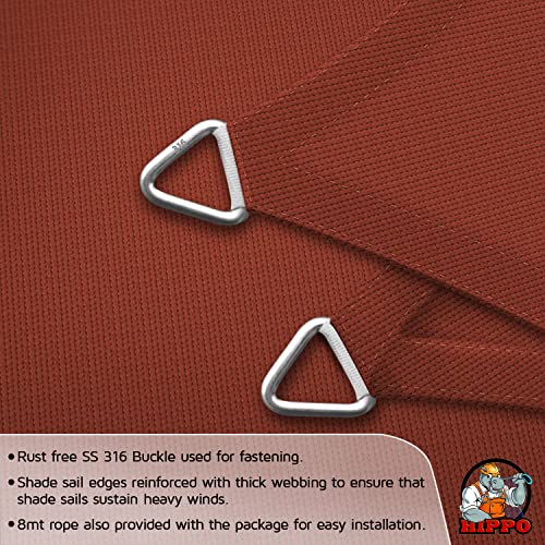 Image of HIPPO Triangle Shade Sail Affordable & Premium 150 GSM Sun Shade UV Block for Outdoor Car Parking Garden (Brown, 10FTX10FTX10FT)