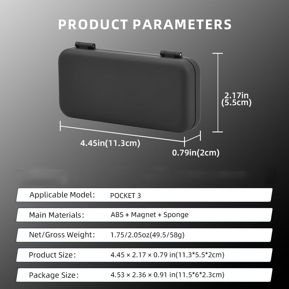 JOYSOG Étui de rangement pour filtre de poche 3, coque rigide pour filtre d'objectif d'appareil photo Pocket 3