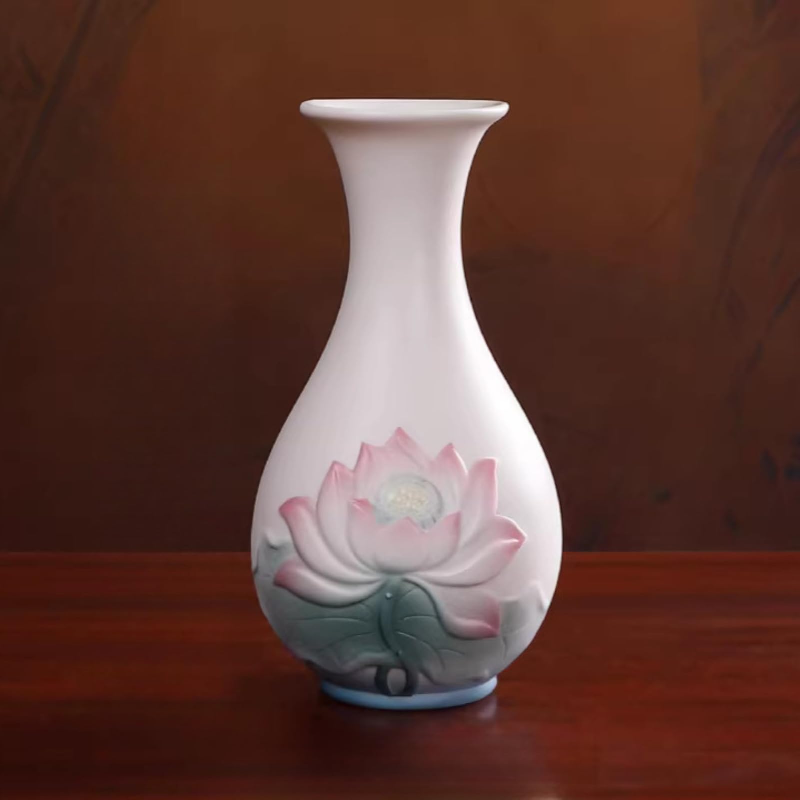 Vase lotus en céramique ustensile bouddhiste 20,5 cm pour salle de Bouddha
