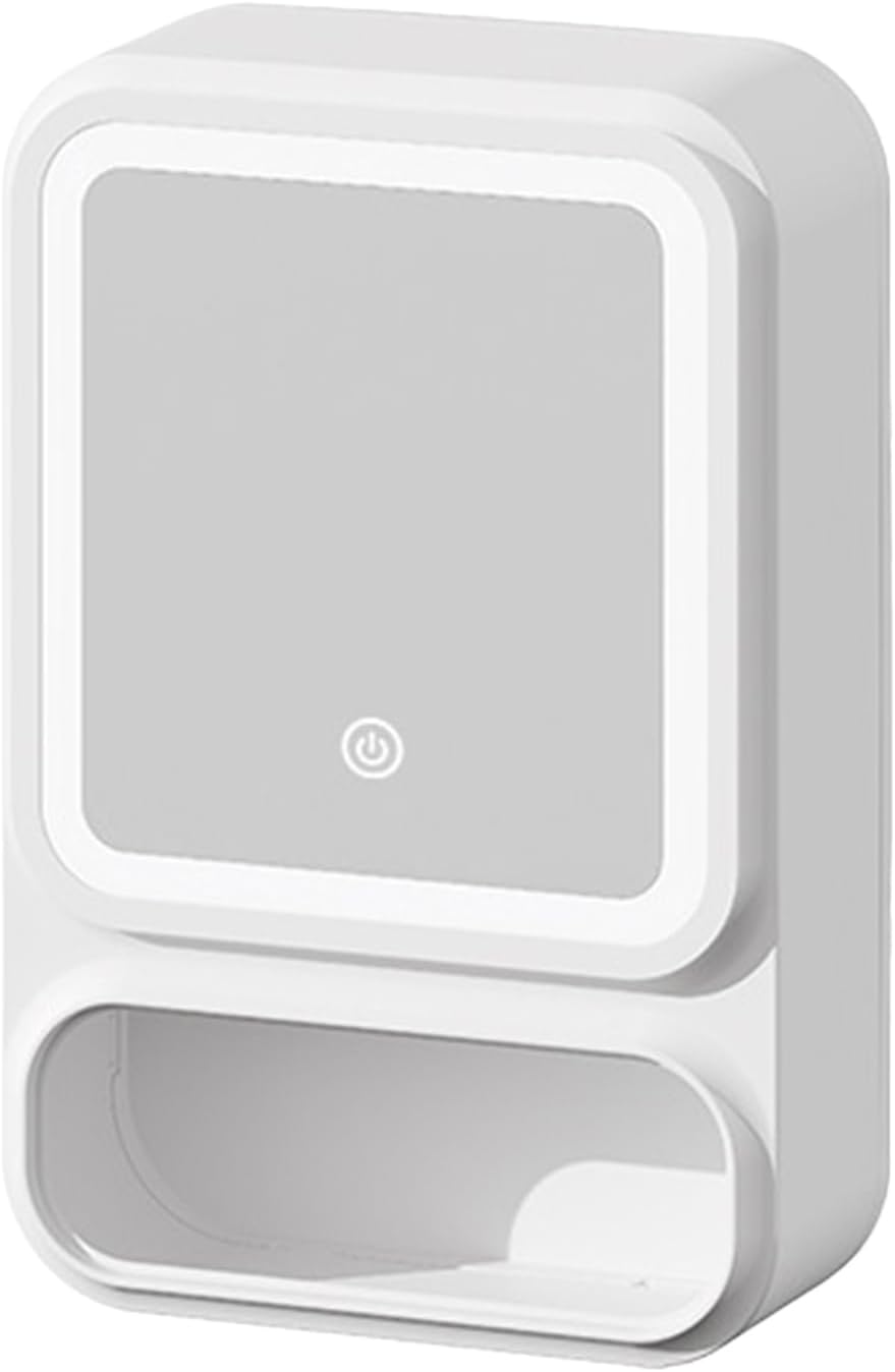 Vanity Mirror Cabinet - Bathroom Cabinet With Mirror | LED Mirror Cabinet With Storage, Dimmable Bathroom Wall Cabinet With Magnetic Door, Tissue Dispenser, Shelf For Makeup, Shampoo, Body Wash, Moder