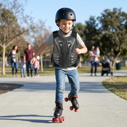 Protector de pecho para niños HANABASS con correas ajustables para motocross 6
