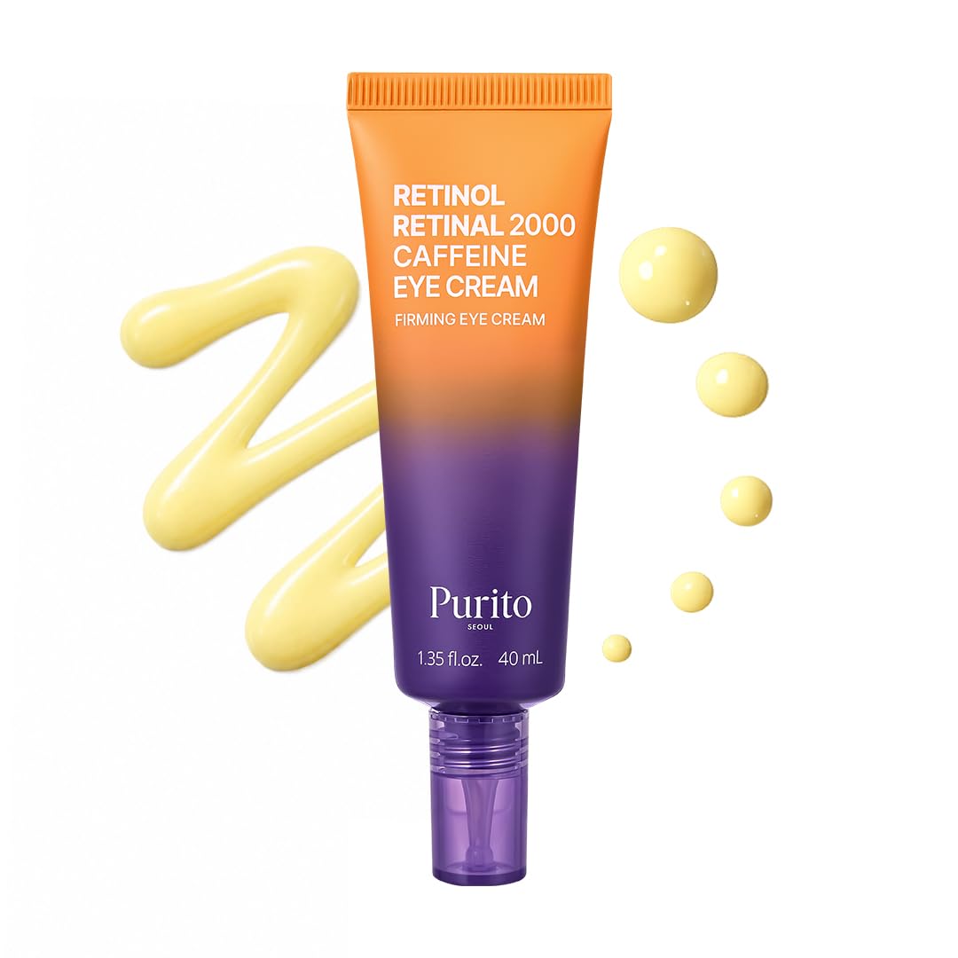 PURITO Retinol 0.1% + Retinal 0.1% Eye Cream for Sensitive Skin, 1.35 fl oz