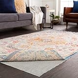 Cowan 3' Round Non-Slip Area Rug Pad - Cushioned Rug Pad Lock Grip - 100% PVC - Safe for All...