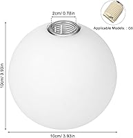Vista 2 de Pantalla de lámpara de globo de vidrio esmerilado de 3.93 pulgadas, reemplazo redondo para decoración de luz colgante G9