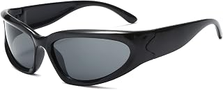 Kids Wrap Around Sunglasses Fashion Futuristic Oval Shape Sun Glasses for Girls Boys UV400 Protection