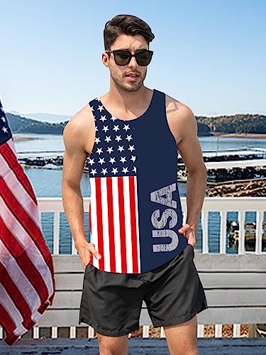 Men's American Flag Tank Tops Usa Patriotic Tee 4Th Of July T Shirt Stripe And Stars Blue Red Tank Top For Men Workout Undershirts Summer Cool Sleeveless Flag Day Shirt Casual Beachwear Outfitsxxl #TOP1