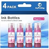 JoyPrinting Magenta Ink Refill Bottles Work for ET-2850 ET-3850 ET-4850 ET-2760 ET-3760 ET-4760 ET-3750 ET-4750 ET-3830 ET-2700 ET-3700 ET-15000 Printers (4 Magenta, 70ml)