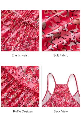 Image of Newshows Women's Summer Casual Dress Cute A Line Ruffle Hem Flattering Fit Beach Vacation Sundress