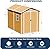 CDCASA 8x6 FT Resin Storage Shed, Waterproof Large Outdoor Shed with Floor & Lockable Door & Window & Vents, Plastic Tool Shed for Backyard, Patio, Poolside, Lawn, Wood Grain - Brown