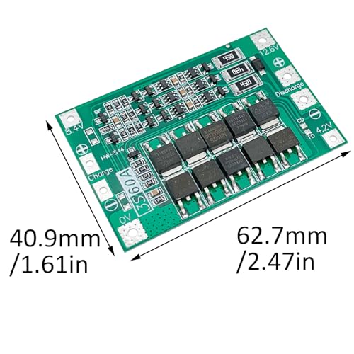 Cermant 2Pcs 3S 11.1V 12V 12.6V 60A with Balance 18650 Charger PCB BMS Protection Board Li-ion Lithium Battery Charger Protection Board Balance Charging Module for Drill Motor