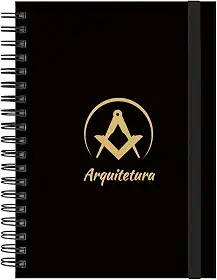 Caderno Colegial Plus 12 Matérias Profissões Arquitetura (Preto e Gold)