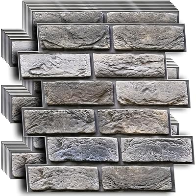 10 Pcs 3D Wall Panels Peel and Stick,Faux Brick,Waterproof Self Adhesive Decorative Wall Panelsfor Interior Wall Decor,Living Room,TV Background,Study Room.