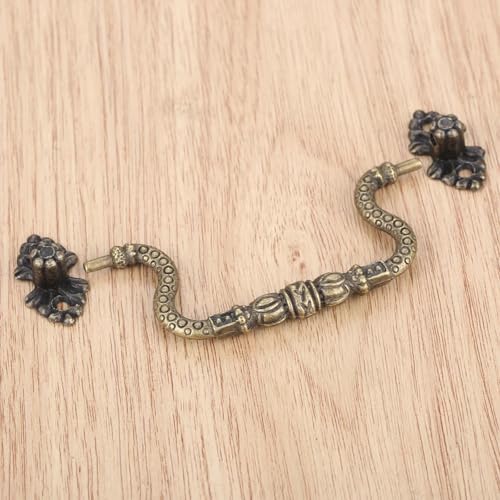 Asas de bronce de estilo antiguo de 832x42 mm para restaurar muebles 5