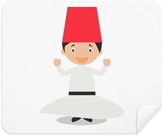 White Whirling Dervishe Cartoon Cleaning Cloth Screen Cleaner 2pcs Suede Fabric