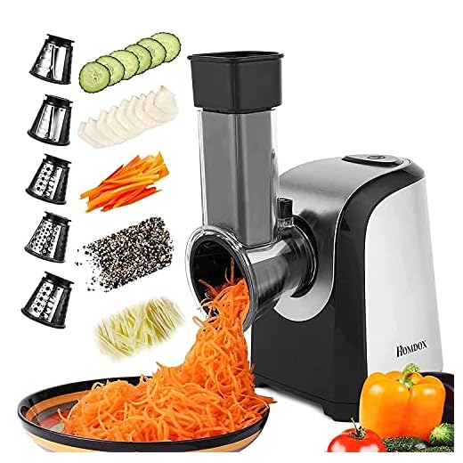Electric Vegetable Graters Professional Salad Maker, Electric Slicer Shredder Graters for Kitchen, Electric Salad Shooter for Vegetables Carrot Cheese Black