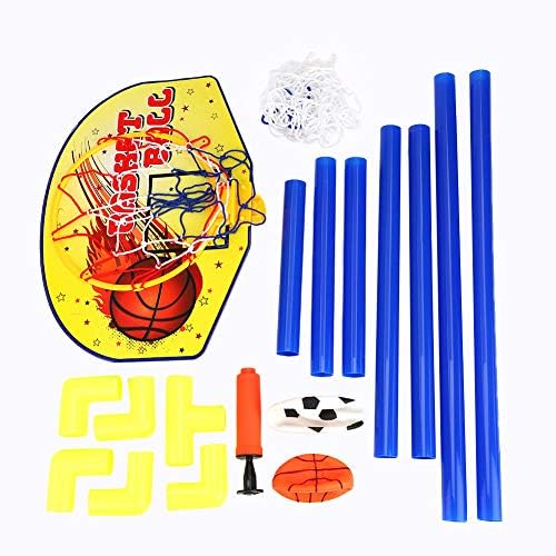 Soccer Goal, Football Net 2 in 1 Children Portable Football Basketball Set Soccer Goal Hoop Backboard Sports Toy Football Goals for kids Outdoor Indoor