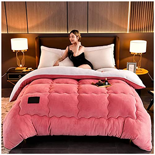 Couette velours chaude anti-froid couverture d'hiver épaisse rose 180 x 220 - 2