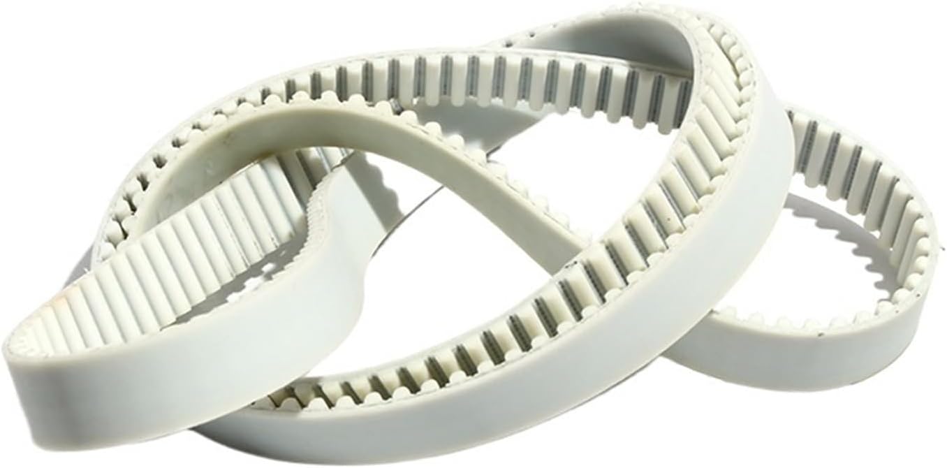HTD5M Pulley Belt PU Transmission Belt 15/20/25/30mm Width 1315/1320/1350/1370mm Closed Loop White Polyurethane Gear Belt