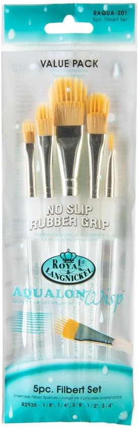 Royal & Langnickel Aqualon Wisp Filbert Artist Brush Set, 5-Piece