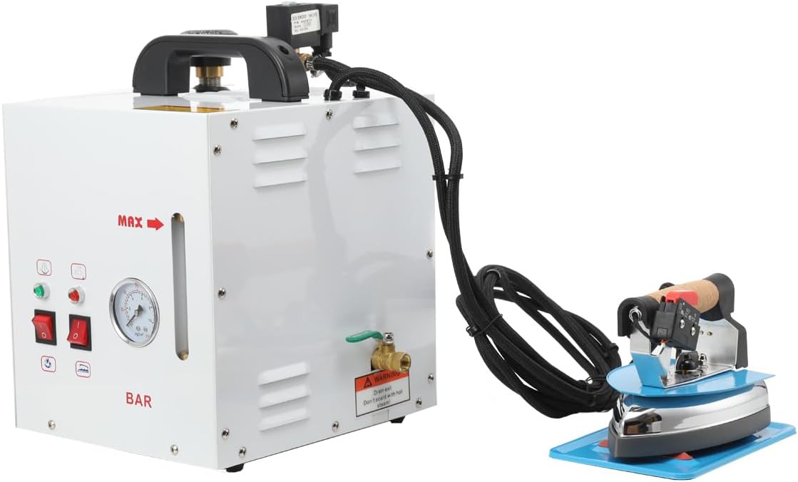 Iron Steam Generator, 110V Curtain Electric Iron Boiler Professional Ironing Station with 5L Stainless Steel Boiler, Aluminium Soleplate