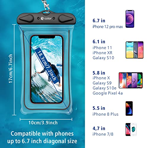 F-Color WTC01 Waterproof Phone Pouch - 4 Pack Phone Waterproof Pouch For Iphone 15 14 Pro Max Galaxy S24 Up To 7.2", Ipx8 Waterproof Phone Case thumb #3
