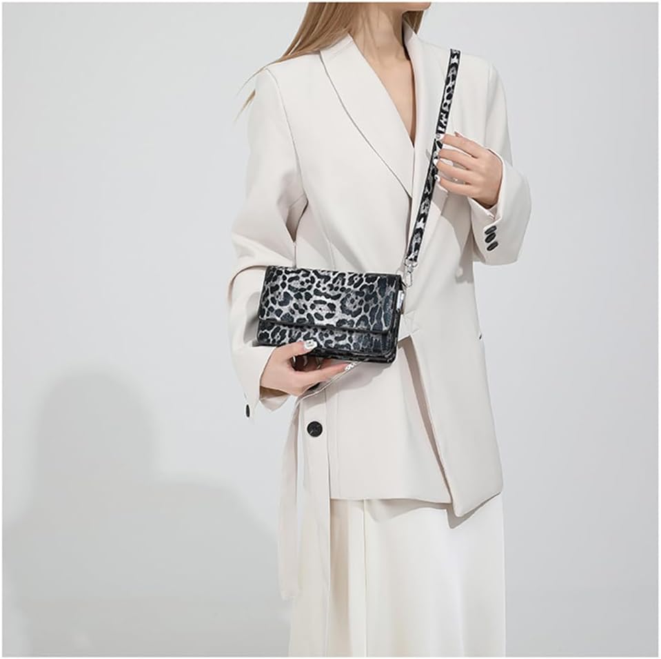 Leopard Print Crossbody Bag Cheetah Print Hobo Satchel Square Bag Y2k Leopard Messenger Bag Cheetah Print Evening Bag