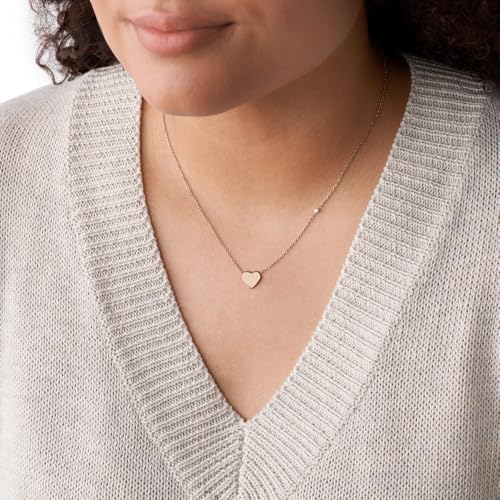 Fossil Collana Da Donna Vintage Iconic, 40,6 Cm + 5,1 Cm / L:10Mm Collana In Acciaio Inossidabile Oro Rosa, JF03081791 - 2