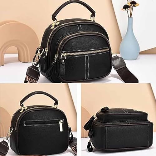 Bousalutend Crossbody Bag Classic Multifunctional Compartments Adjustable Wide Shoulder Strap Leather Crossbody Bag4