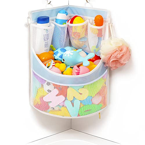Image of PVC Material Bathtub Toy Holder Prevent Long Spots Bath Toy Storage Bath Toys for Kids Ages 4-8 Mesh Bath Toy Holder let Baby Bath Toys Quick Drying