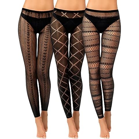 Jadive 3 Pcs Footless Fishnet Tights Cover