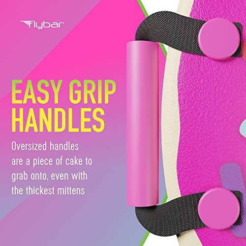 Flybar Snow Sled For Kids - Foam Saucer Disc Sled, Ages 6+, Easy Grip Handles, Durable Slick Bottom & Pe Core Build, Lightweight Sleds For Kids, Snow Toys For Kids, Up To 110 Lbs, 26" - Pink Donut #TOP4