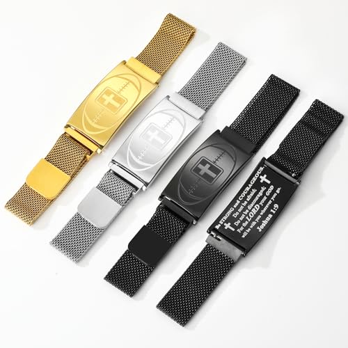 Baseball Soccer Football Basketball Bracelet Gifts,Faith Cross Bracelets for Men Baptism First Communion Confirmation Christmas Birthday Gifts for Teens Teams Son Grandson Brother,Adjustable Size4