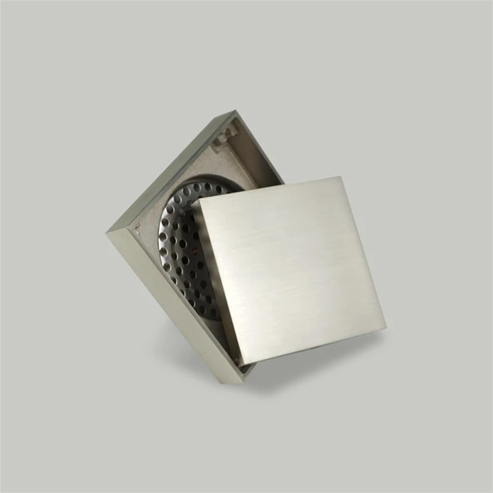 DesagüE del Suelo Desagüe de Ducha latón, desagüe Suelo baño, inserción azulejo, Cubierta Drenaje Invisible for, Cuadrado, 10x10 CM(Brown)