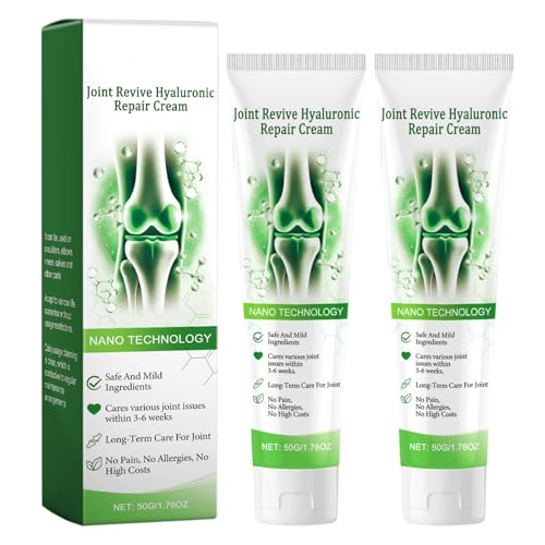 2 Stück 50g Hyaluronic Acid Joint Cream Mit Kurkuma & Minze, Arthro Ease Gel, Gelenk Reparatur Creme Langanhaltend Gegen Schmerzen, Unbehagen, Für Rücken, Nacken, Hände, Knie, Gelenk