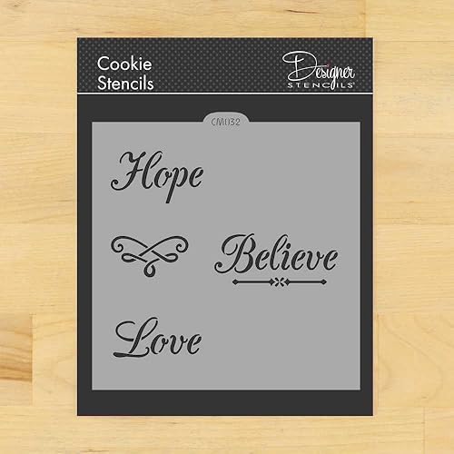 Plantillas de diseño con diseño de galletas y manualidades de Hope, Believe, Love Cookie and Craft