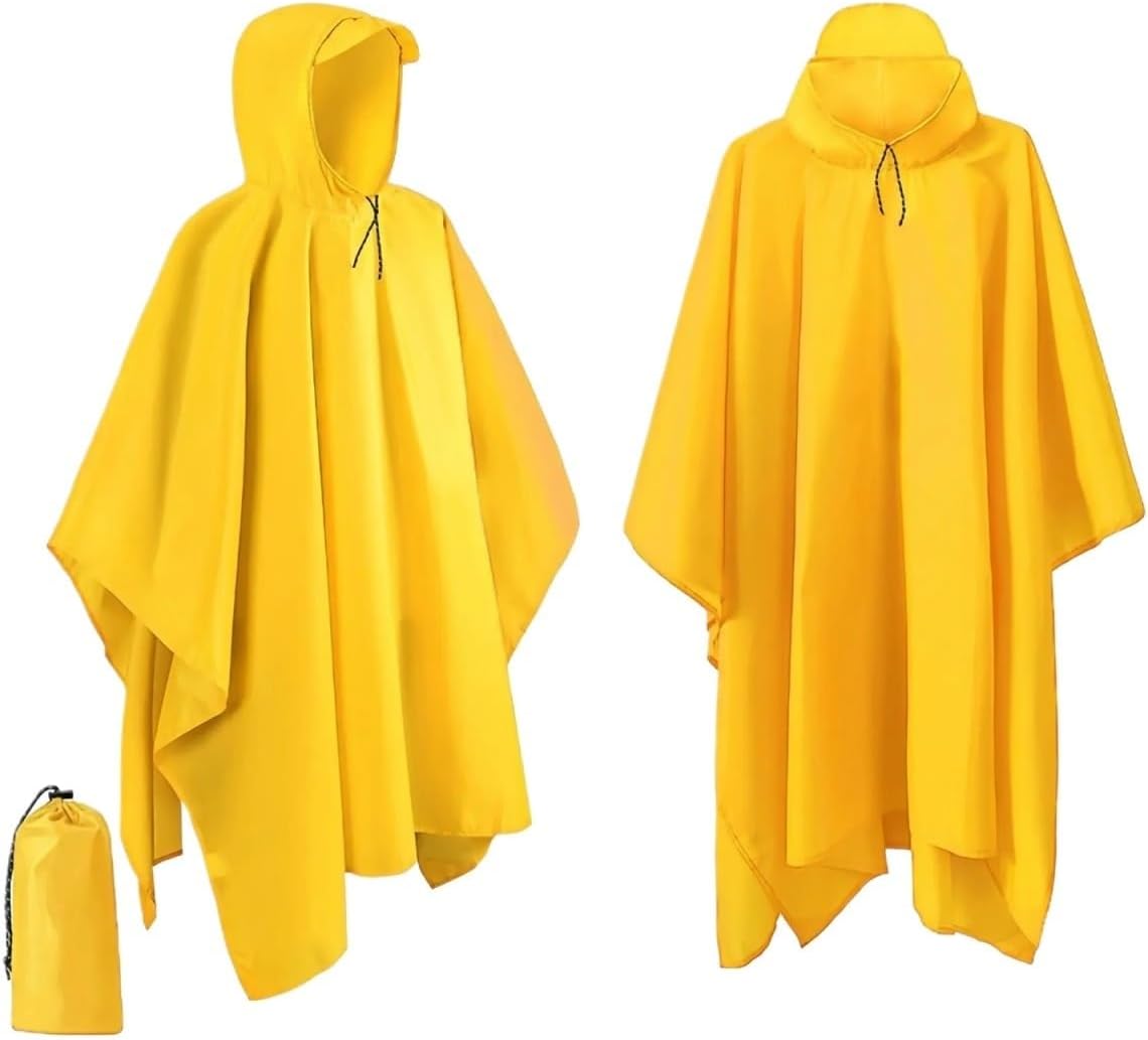 Women Raincoat Multifunctional Poncho 3 in 1 Lightweight Portable Unisex for Outdoor(Black)