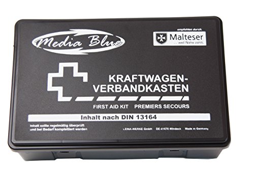 Preisvergleich Produktbild Mediablue Kfz-Verbandkasten Standard, Inhalt DIN 13164, schwarz